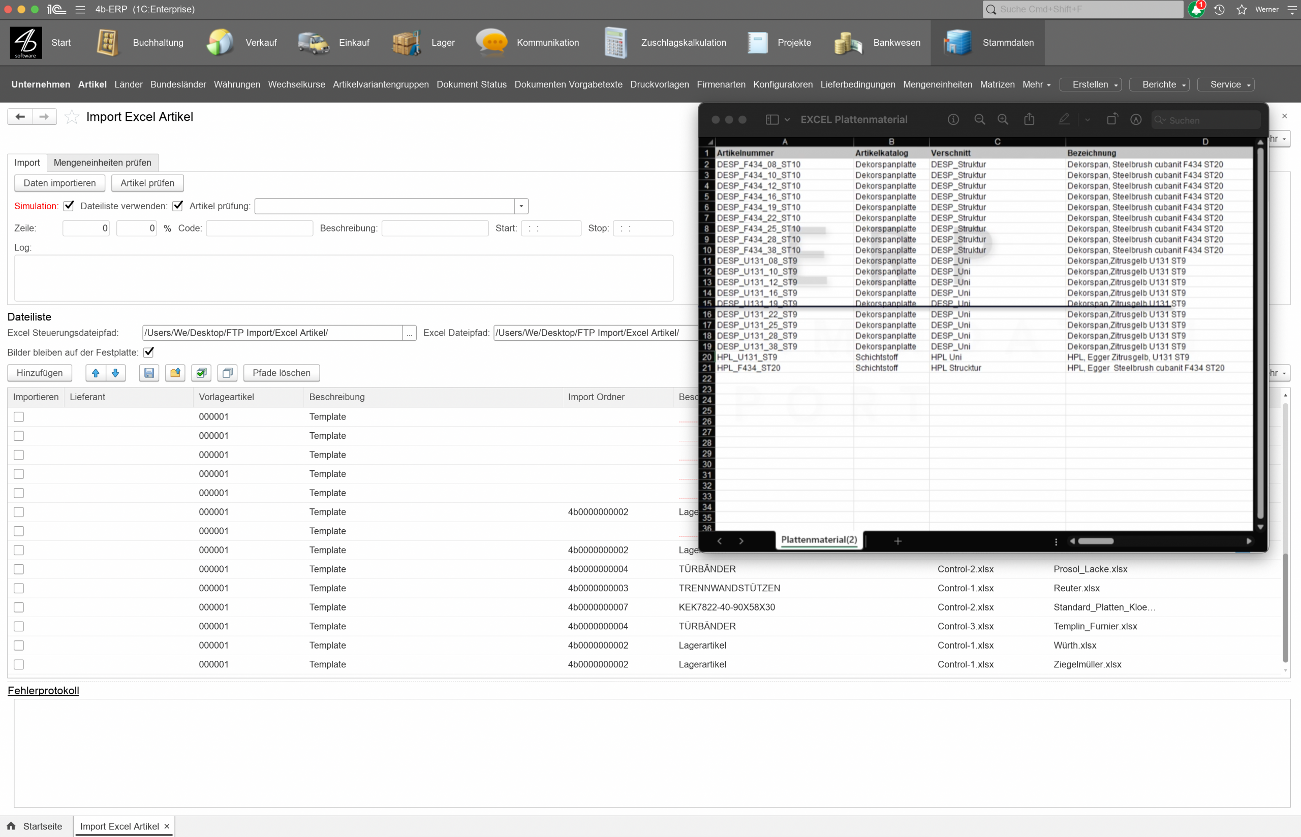Stammdaten Import in 4b ERP Handwerkersoftware